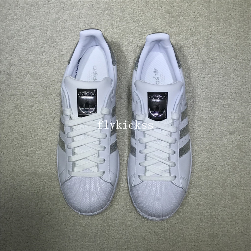 Adidas Superstar White Silver Strips S76923